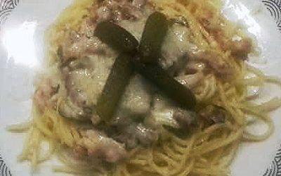Sztroganov csirke spagettivel